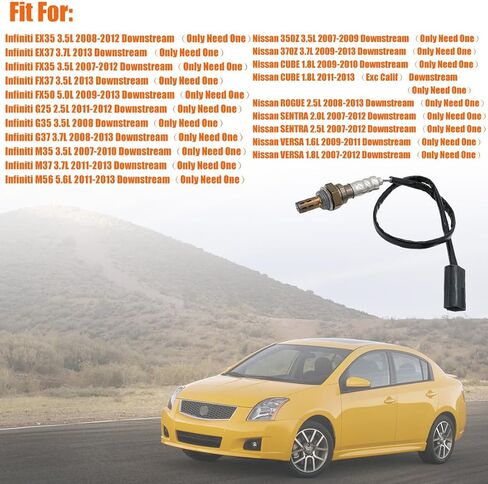 مستشعر الأكسجين O2 250-24741 خلفي متوافق مع Nissan Infiniti 350Z 370Z يناسب Altima Cube Maxima Murano Quest Rogue Sentra Versa، مستشعر الأكسجين O2 يستبدل # 226A0-JA10C، مجموعة من 2 in Kuwait