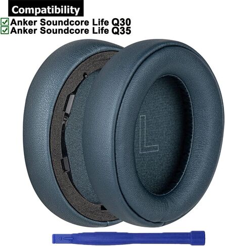 وسائد أذن Life Q35، وسائد أذن بديلة من الجلد البروتيني 1Par قطع غيار وسائد أذن لسماعات Anker Soundcore Life Q30 Q35 - أزرق in Kuwait