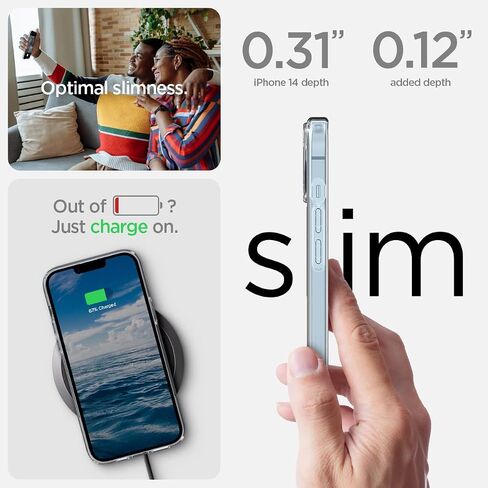 Spigen Ultra Hybrid MagFit Designed for iPhone 14 Case (2022) [Anti-Yellowing] [Military-Grade Protection] Compatible with MagSafe - White in Saudi Arabia