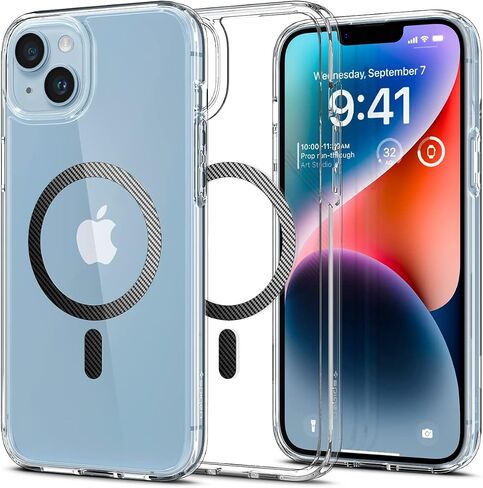 Spigen Ultra Hybrid MagFit Designed for iPhone 14 Case (2022) [Anti-Yellowing] [Military-Grade Protection] Compatible with MagSafe - White in Saudi Arabia
