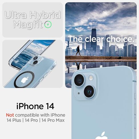 Spigen Ultra Hybrid MagFit Designed for iPhone 14 Case (2022) [Anti-Yellowing] [Military-Grade Protection] Compatible with MagSafe - White in Saudi Arabia