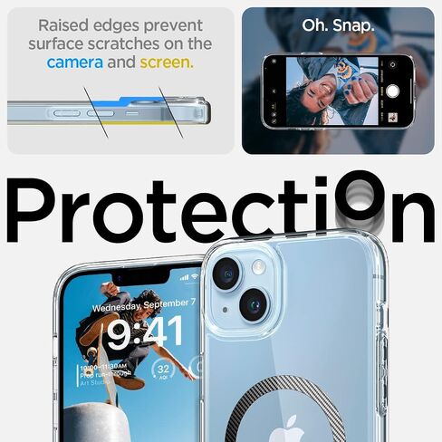 Spigen Ultra Hybrid MagFit Designed for iPhone 14 Case (2022) [Anti-Yellowing] [Military-Grade Protection] Compatible with MagSafe - White in Saudi Arabia