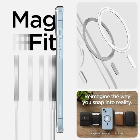 Spigen Ultra Hybrid MagFit Designed for iPhone 14 Case (2022) [Anti-Yellowing] [Military-Grade Protection] Compatible with MagSafe - White in Saudi Arabia