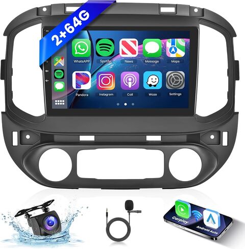 Hodozzy 2G 64G Android Car Stereo for Chevy Colorado/GMC Canyon 2015-2019 Radio Carplay Wireless Android Auto,9 inch Touch Screen with GPS/WiFi/Bluetooth, FM RDS, Mirror Link, Backup Camera Radio in Saudi Arabia