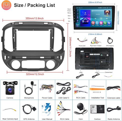 Hodozzy 2G 64G Android Car Stereo for Chevy Colorado/GMC Canyon 2015-2019 Radio Carplay Wireless Android Auto,9 inch Touch Screen with GPS/WiFi/Bluetooth, FM RDS, Mirror Link, Backup Camera Radio in Saudi Arabia