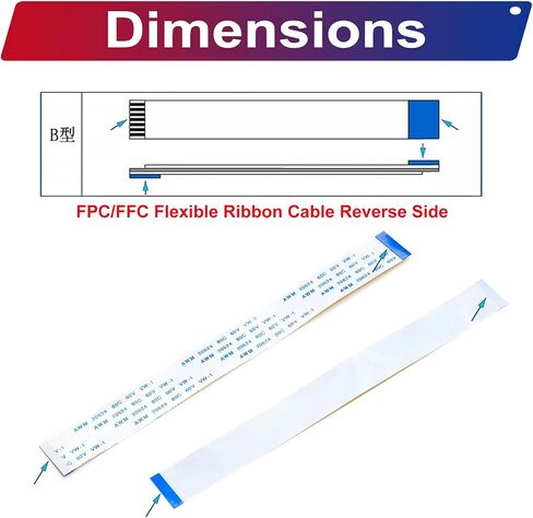 Flexible Flat Ribbon Cable Connectors Assortment Kit, 0.5mm A Type FFC FPC Connector Flat Cable Socket 4P 6P 8P 10P 12P 14P 16P 20P 30P 40P with Length of 150mm Cable (TC-0.5mm-A) in Kuwait