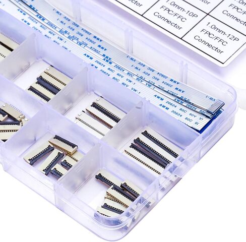 Flexible Flat Ribbon Cable Connectors Assortment Kit, 0.5mm A Type FFC FPC Connector Flat Cable Socket 4P 6P 8P 10P 12P 14P 16P 20P 30P 40P with Length of 150mm Cable (TC-0.5mm-A) in Kuwait