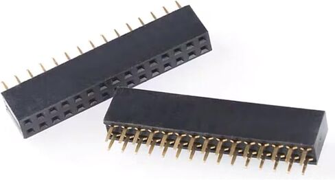2.54mm 2 x 20Pin Female Socket Pin Header 20P Straight Dual Row Header Kit PCB Female Header Pin Header Connector, Pack of 30 in Saudi Arabia
