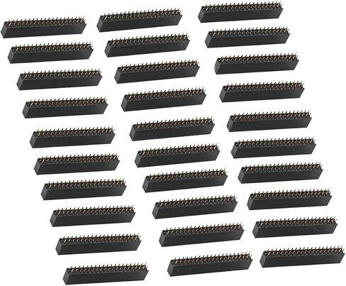2.54mm 2 x 20Pin Female Socket Pin Header 20P Straight Dual Row Header Kit PCB Female Header Pin Header Connector, Pack of 30 in Saudi Arabia