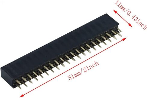 2.54mm 2 x 20Pin Female Socket Pin Header 20P Straight Dual Row Header Kit PCB Female Header Pin Header Connector, Pack of 30 in Saudi Arabia