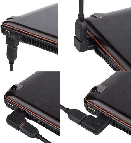 YuCool 9 حزمة محول HDMI بزاوية، 90 و270 درجة عمودي مسطح يسار ويمين 90 درجة ذكر إلى أنثى محول HDMI موسع ومحول أنثى إلى أنثى - مطلي بالذهب in Kuwait