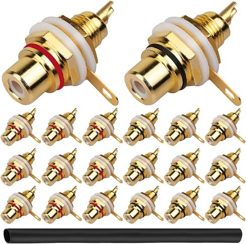 محول تركيب لوحة هيكل موصل مقبس أنثى RCA، مقبس طرفية صوت RCA مطلي بالذهب لمكبر الصوت، والتليفزيون، وأقراص DVD، والكمبيوتر، ومكبر الصوت، مع أنبوب حرارة 1 متر (20 حزمة) in Saudi Arabia