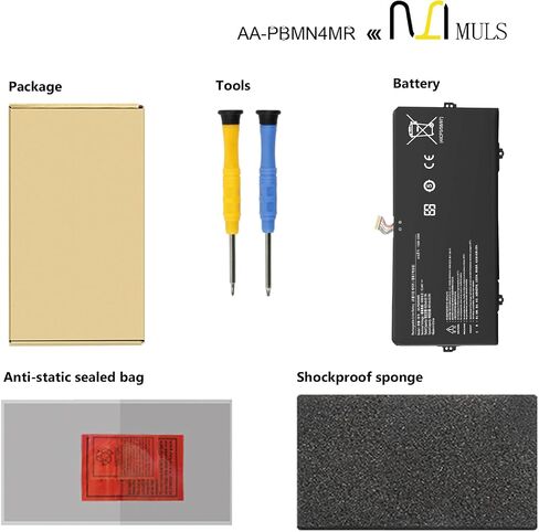 MULS AA-PBMN4MR Laptop Battery Replacement for Samsung Galaxy Book Pro 360 13 NP930XDB NP930QED NP930XDB-KD NP930XDB-KF NP930XDB-KH NP930XED Book2 Pro NP930XED Book3 Pro NP940XFG BA43-00397 in Saudi Arabia