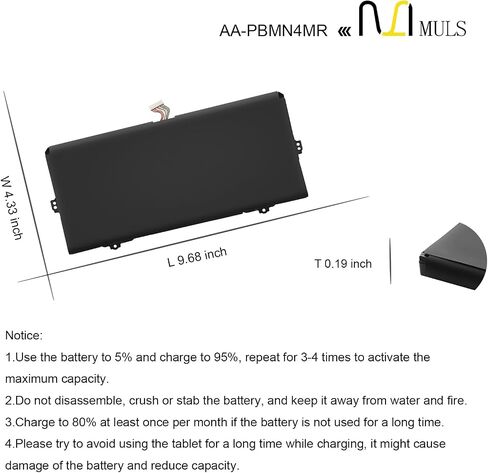 MULS AA-PBMN4MR Laptop Battery Replacement for Samsung Galaxy Book Pro 360 13 NP930XDB NP930QED NP930XDB-KD NP930XDB-KF NP930XDB-KH NP930XED Book2 Pro NP930XED Book3 Pro NP940XFG BA43-00397 in Saudi Arabia