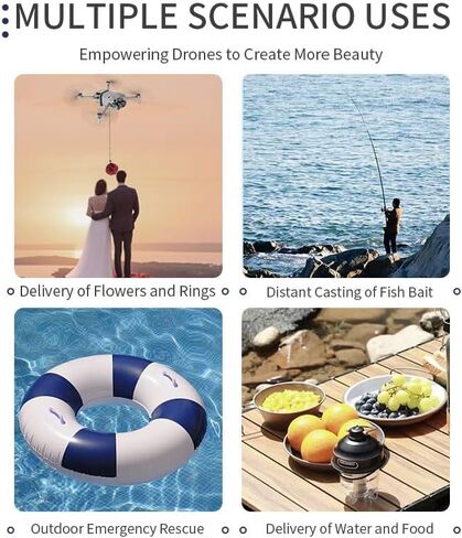 قطارة الحمولة BTG Mini 4 Pro Drone Airdrop متوافقة مع DJI Mini 4 Pro Drone إطلاق الحمولة النافعة قطارة الحمولة الصافية جهاز نقل تسليم مقترحات الزفاف in Saudi Arabia