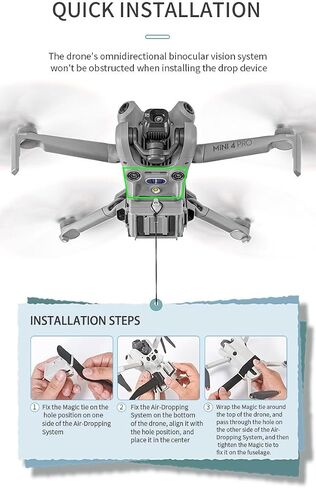 قطارة الحمولة BTG Mini 4 Pro Drone Airdrop متوافقة مع DJI Mini 4 Pro Drone إطلاق الحمولة النافعة قطارة الحمولة الصافية جهاز نقل تسليم مقترحات الزفاف in Saudi Arabia