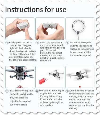 قطارة الحمولة BTG Mini 4 Pro Drone Airdrop متوافقة مع DJI Mini 4 Pro Drone إطلاق الحمولة النافعة قطارة الحمولة الصافية جهاز نقل تسليم مقترحات الزفاف in Saudi Arabia