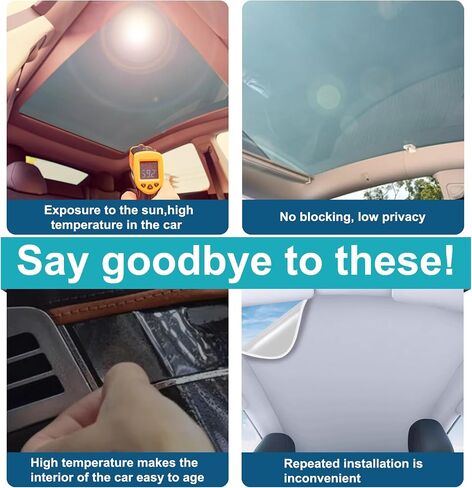 Upgraded Sunshade for Tesla Model 3/Y Windshield, Reinforced Metal Frame Advanced UV Protection Fabric, Full-Size Foldable Front Sun Shade, Professional Accessories to Protect Interier & Keep Cooling in Saudi Arabia