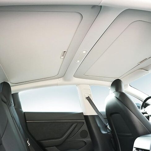 Upgraded Sunshade for Tesla Model 3/Y Windshield, Reinforced Metal Frame Advanced UV Protection Fabric, Full-Size Foldable Front Sun Shade, Professional Accessories to Protect Interier & Keep Cooling in Saudi Arabia