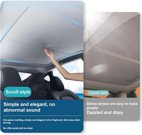 Upgraded Sunshade for Tesla Model 3/Y Windshield, Reinforced Metal Frame Advanced UV Protection Fabric, Full-Size Foldable Front Sun Shade, Professional Accessories to Protect Interier & Keep Cooling in Saudi Arabia