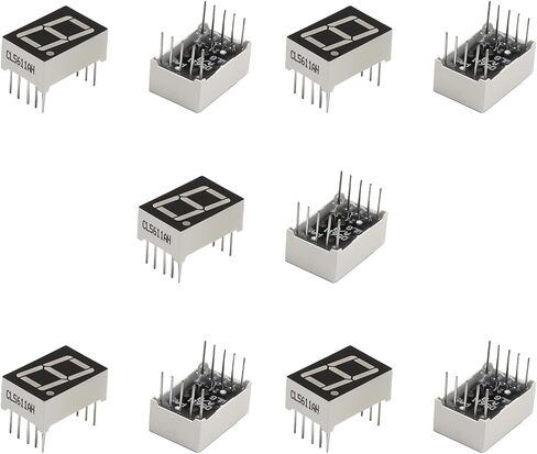 Bettomshin 10 قطع LED أنبوب رقمي كاثود مشترك 10 دبوس 1 بت 0.75 × 0.5 × 0.31 بوصة (طول × عرض × ارتفاع) 0.56 بوصة شاشة حمراء رقمية 5161AS in Saudi Arabia