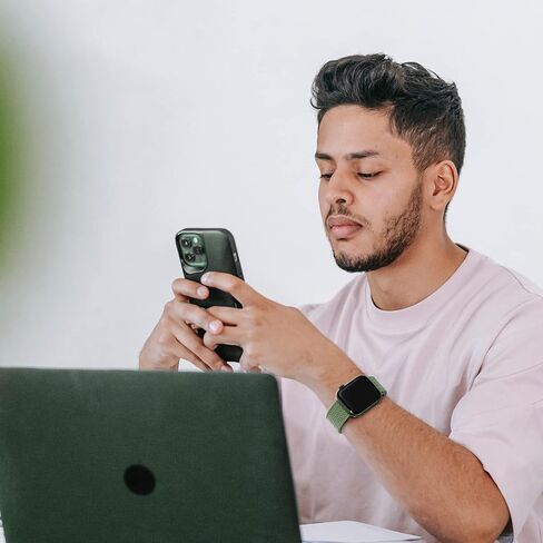 حزام حلقة منفرد مجدول قابل للتمدد متوافق مع ساعة Apple 41 مم 38 مم 40 مم 45 مم 42 مم 44 مم، حزام نايلون مرن قابل للتعديل يناسب iWatch SE 8/7/6/5/4/3، النساء والرجال in Saudi Arabia