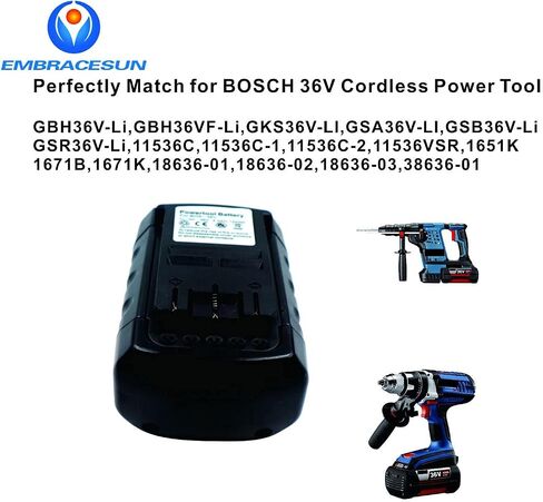 6000mAh Battery Case BOS36 Li-ion Battery 36V Replacement for Bosh 36V Battery BAT810 BAT836 BAT840 D-70771 2607336003 2607336004 2607336107 2607336108 2607336173 in Saudi Arabia