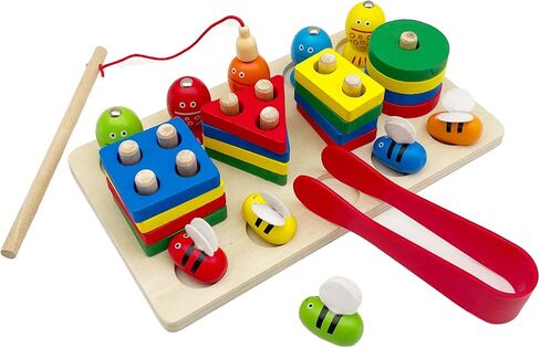 Toys for 3 Years Old Boys Girls Birthday Gifts, Wooden Sensory Toys for Toddlers Kids Baby, Learning Toy Activities Puzzles in Saudi Arabia