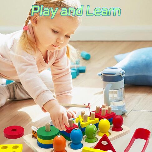 Toys for 3 Years Old Boys Girls Birthday Gifts, Wooden Sensory Toys for Toddlers Kids Baby, Learning Toy Activities Puzzles in Saudi Arabia