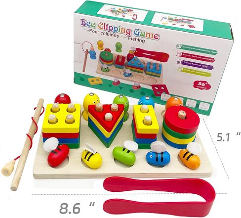 Toys for 3 Years Old Boys Girls Birthday Gifts, Wooden Sensory Toys for Toddlers Kids Baby, Learning Toy Activities Puzzles in Saudi Arabia