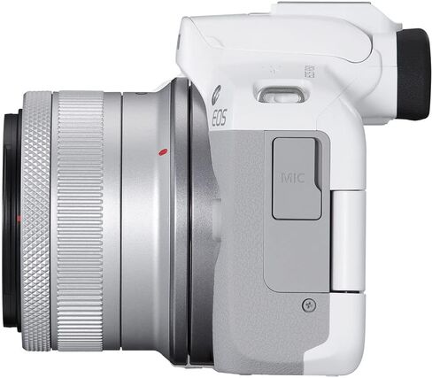 Canon EOS R50 Mirrorless Camera with 18-45mm Lens (White) (5812C012) + Rode VideoMic + 64GB Card + Filter Kit + Corel Photo Software + Bag + Charger + 2 x LPE17 Battery + Card Reader + More (Renewed) in Saudi Arabia