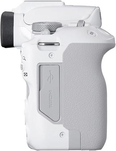Canon EOS R50 Mirrorless Camera with 18-45mm Lens (White) (5812C012) + Rode VideoMic + 64GB Card + Filter Kit + Corel Photo Software + Bag + Charger + 2 x LPE17 Battery + Card Reader + More (Renewed) in Saudi Arabia