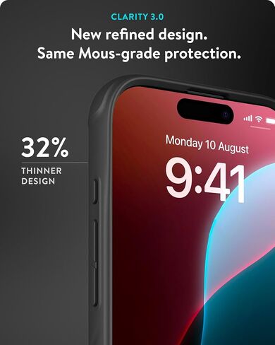 Mous for iPhone 16 Pro Max Clear Case - Clarity 3.0 - Protective Scratch Resistant Crystal Clear & Slim Design in Saudi Arabia