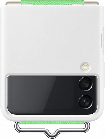Samsung Galaxy Z Flip3 Silicone Cover with Strap - Official Case - White in Kuwait