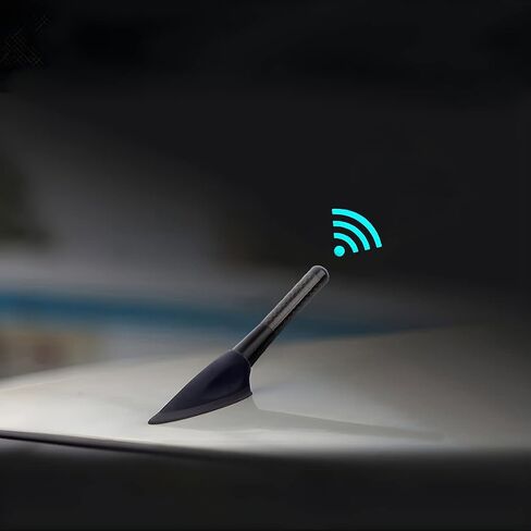 صاري هوائي السيارة العالمي، هوائي راديو AM/FM قصير من ألياف الكربون والألومنيوم، ملحقات السيارات مع براغي، متوافق مع شاحنة الشاحنات ومعظم موديلات السيارات مع هوائي قابل للإزالة (8 سم) in Saudi Arabia
