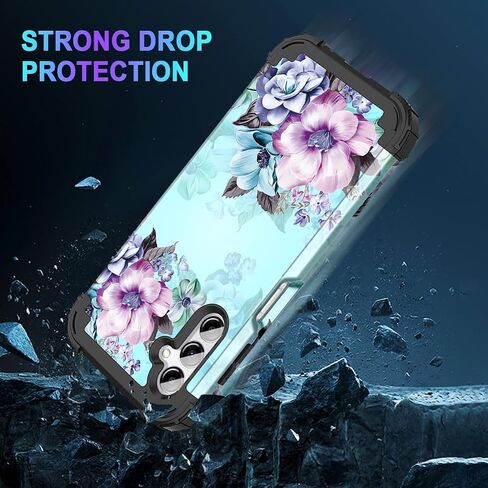 حافظة Miqala لهاتف Galaxy A15 5G، تتوهج في الظلام بثلاث طبقات شديدة التحمل مقاومة للصدمات حماية كاملة من البلاستيك الصلب + حافظة واقية من السيليكون الناعم لهاتف Samsung Galaxy A15 5G 6.5 بوصة، داكن in Saudi Arabia