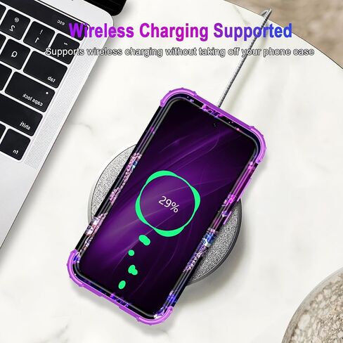 حافظة Miqala لهاتف Galaxy A15 5G، تتوهج في الظلام بثلاث طبقات شديدة التحمل مقاومة للصدمات حماية كاملة من البلاستيك الصلب + حافظة واقية من السيليكون الناعم لهاتف Samsung Galaxy A15 5G 6.5 بوصة، داكن in Saudi Arabia
