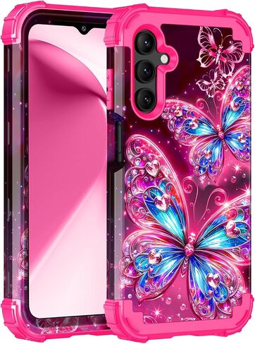 Miqala for Galaxy A16 5G Case,Glow in The Dark Three Layer Heavy Duty Shockproof Full Protection Hard Plastic Bumper+Soft Silicone Protective Case for Samsung Galaxy A16 5G 6.7 inch,Purple in Kuwait