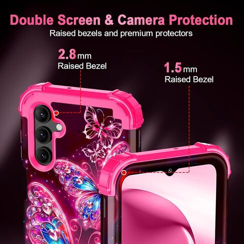 Miqala for Galaxy A16 5G Case,Glow in The Dark Three Layer Heavy Duty Shockproof Full Protection Hard Plastic Bumper+Soft Silicone Protective Case for Samsung Galaxy A16 5G 6.7 inch,Purple in Kuwait