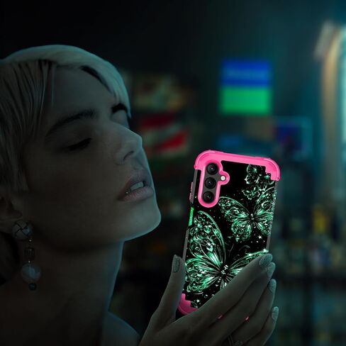 Miqala for Galaxy A16 5G Case,Glow in The Dark Three Layer Heavy Duty Shockproof Full Protection Hard Plastic Bumper+Soft Silicone Protective Case for Samsung Galaxy A16 5G 6.7 inch,Purple in Kuwait