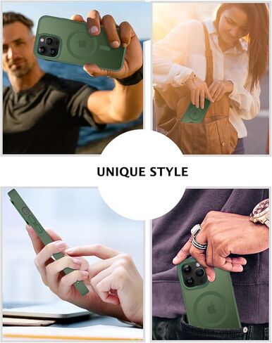 حافظة Telaso لهاتف iPhone 14 Pro Max، حافظة هاتف iPhone 14 Pro Max متوافقة مع Magsafe شفافة غير لامعة مضادة للخدش حافظة مغناطيسية واقية لهاتف iPhone 14 Pro Max للرجال، أخضر داكن in Kuwait