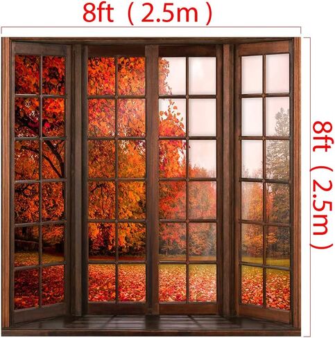 Kate Fall Backdrops for Photography Thanksgiving Backdrop Microfiber Autumn Backdrop with Maples, 8×8ft in Saudi Arabia