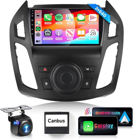 2G 64G Car Radio for Ford Transit 2014 2015 Stereo with Wireless Carplay Android Auto 9 inch 1080P HD Touchscreen Canbus Bluetooth FM/RDS GPS HiFi WiFi Mirror Link Backup Camera External MIC in Saudi Arabia