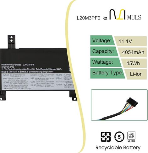 L20M3PF0 L20C3PF0 45Wh Laptop Battery Replacement for Lenovo IdeaPad 3-14ITL6 3-15ITL6 3-17ITL6 Lenovo S14 V14 V15 V17 G2-ITL G3-IAP K14 Series L20L2PF0 L20B2PF0 L20M2PF8 L20C2PF0 L20M2PF0 4054mAh in Saudi Arabia