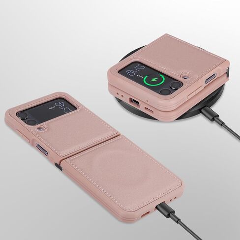حافظة Cavor لهاتف Samsung Galaxy Z Flip 4 Magsafe، حافظة Galaxy Z flip 4 Magsafe، حافظة هاتف لهاتف Z Flip 4 مع مغناطيس، حافظة جلدية مقاومة للصدمات - أسود in Saudi Arabia