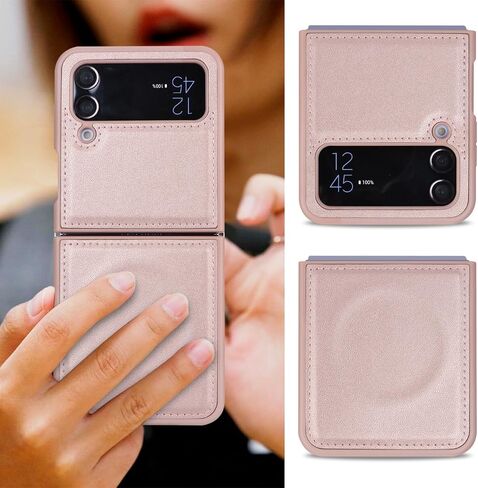حافظة Cavor لهاتف Samsung Galaxy Z Flip 4 Magsafe، حافظة Galaxy Z flip 4 Magsafe، حافظة هاتف لهاتف Z Flip 4 مع مغناطيس، حافظة جلدية مقاومة للصدمات - أسود in Saudi Arabia
