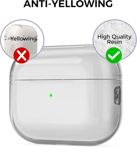 AhaStyle Clear Airpods Pro 2 Case (2023/2022) Soft TPU Protective Covers Come with Hand Strap Compatible with Apple AirPods Pro 2 [USB-C/Lightning Cable] Charging Case (Black) in Saudi Arabia