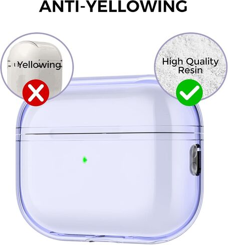 AhaStyle Clear Airpods Pro 2 Case (2023/2022) Soft TPU Protective Covers Come with Hand Strap Compatible with Apple AirPods Pro 2 [USB-C/Lightning Cable] Charging Case (Black) in Saudi Arabia