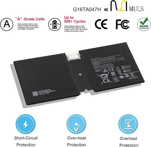 MULS DYNU01 G16TA047H تبديل البطارية لجهاز Microsoft Surface Go 2 1901 1926 1927 Series Tablet PC Series Battery 7.66V 26.81Wh 3500mAh in Saudi Arabia
