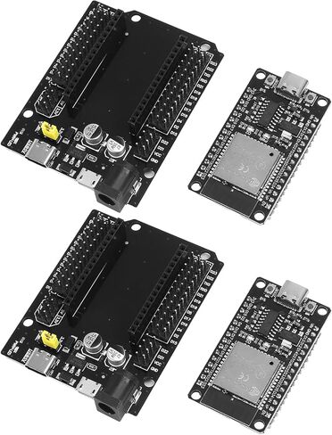 مجموعتان من لوحة تطوير ESP32 من النوع C USB ESP-WROOM-32 ESP-32S CH340C WiFi + بلوتوث طاقة منخفضة للغاية ثنائي النواة ESP32-DevKitC-32 ESP-WROOM-32 مع لوحة توسيع لـ Arduino in Kuwait